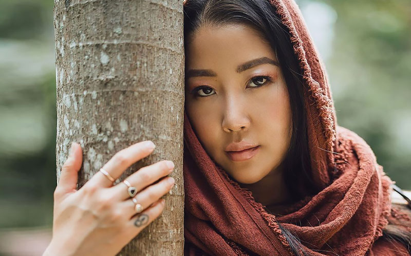 pretty palestinian girl in jungle