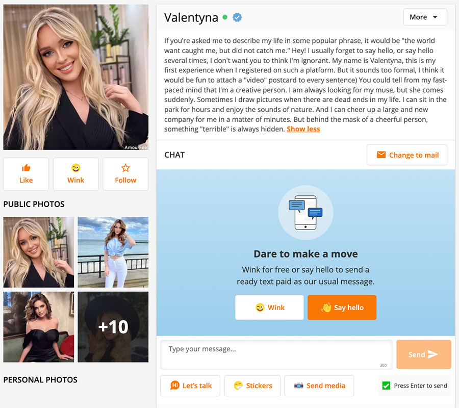 amourfeel slavic girl profile