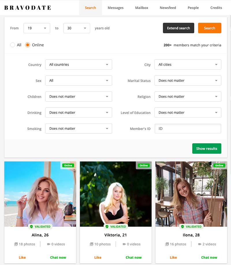 bravodate extend search
