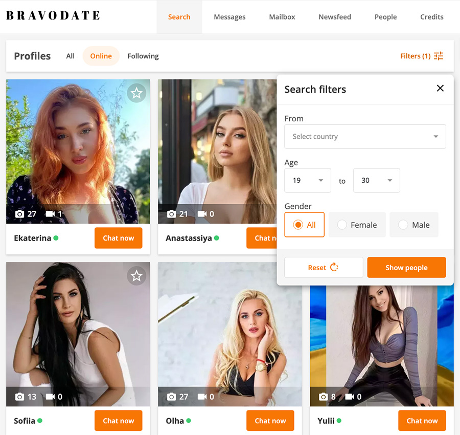 bravodate extended search