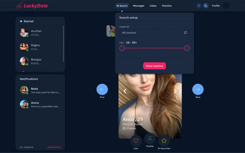 theluckydate advanced search