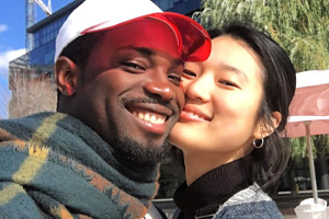 happy couple with chinese girl